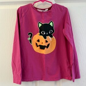 H&M Fuchsia Long Sleeve with Cat and Pumpkin